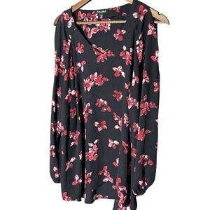 Roz & Ali Fairy Whimsigoth Plus 2X Blouse Top Tunic Popover Floral Cold Shoulder
